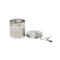 large stainless steel tea infuser with side chain to hang with lid off