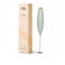 mint electric milk frother with gold accents