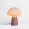 lit mini pink mushroom lamp