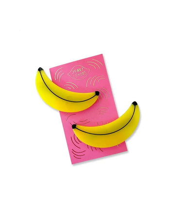 set of two banana shaped hair clips