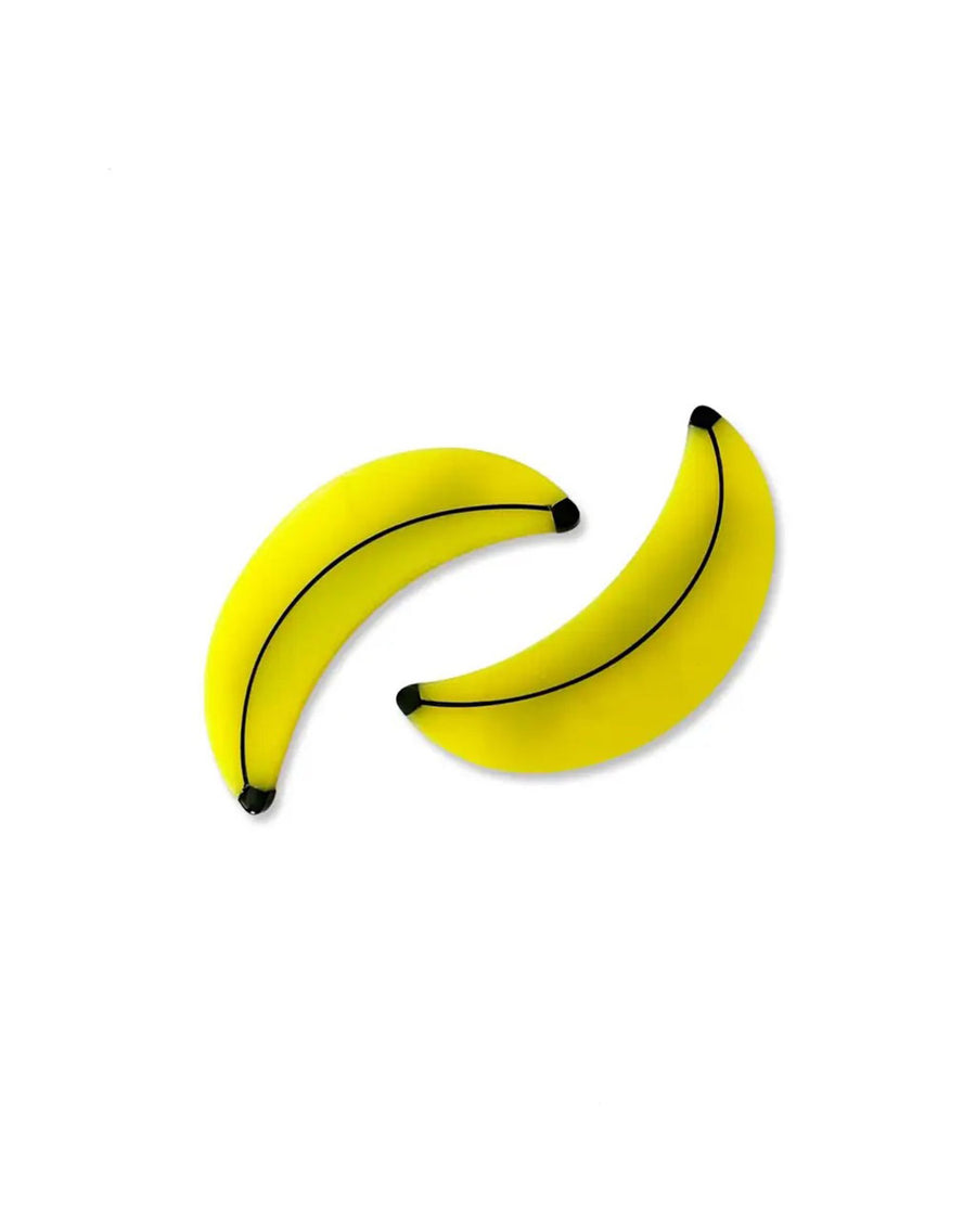set of two banana shaped hair clips