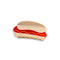hot dog hair clip with mustard squiggle