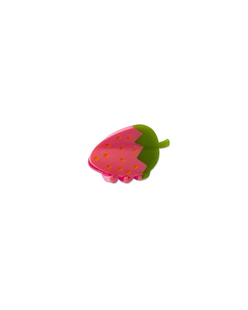 mini pink strawberry hair clip