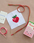 mini strawberry cross stitch kit