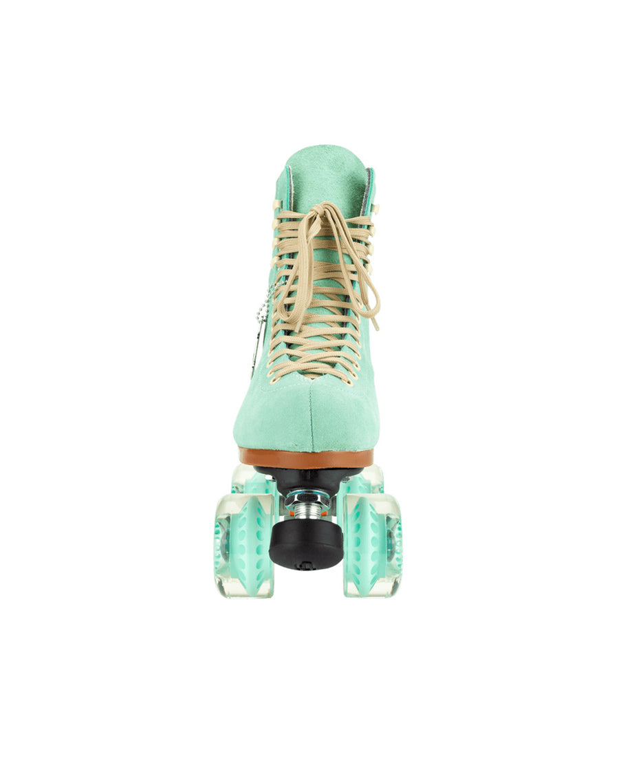 front view of view of moxi roller skate in floss