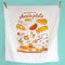 'the anatomy of a cheese plate' cheese theme dish towel