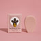 pale pink cactus soap bar shown next to pink Nopalera packaging against a pink backdrop