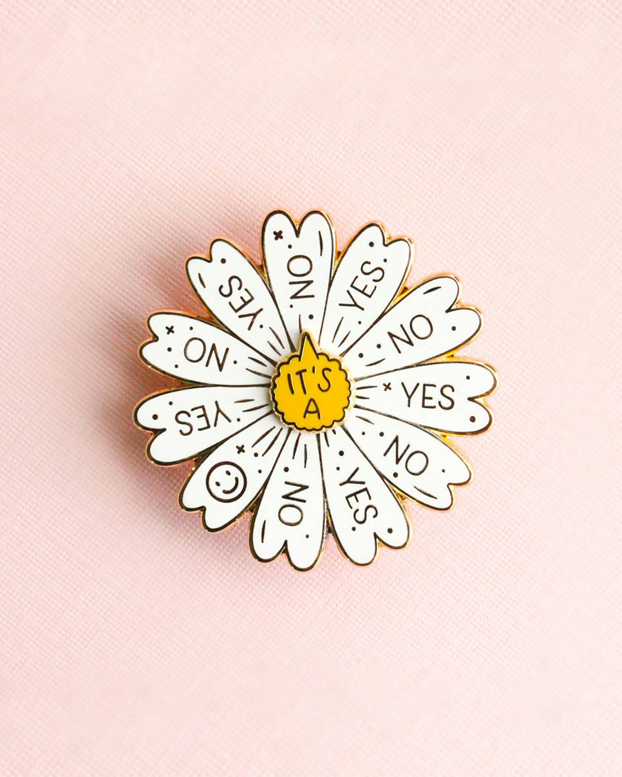 daisy spinning pink with yes and no options