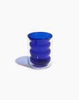 double walled Borosilicate cup with clear outer cup and blue tubular inner cup