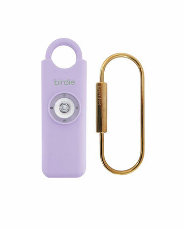lavender personal safety device with brass clip for easy accessibility 