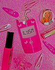 hot pink nostalgic razor flip phone compact mirror