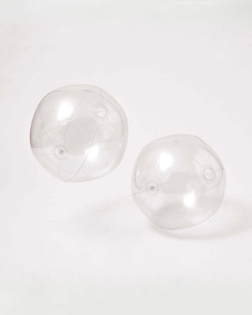 set of two clear beach balls