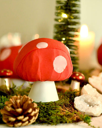 red and white mushroom surprise ball