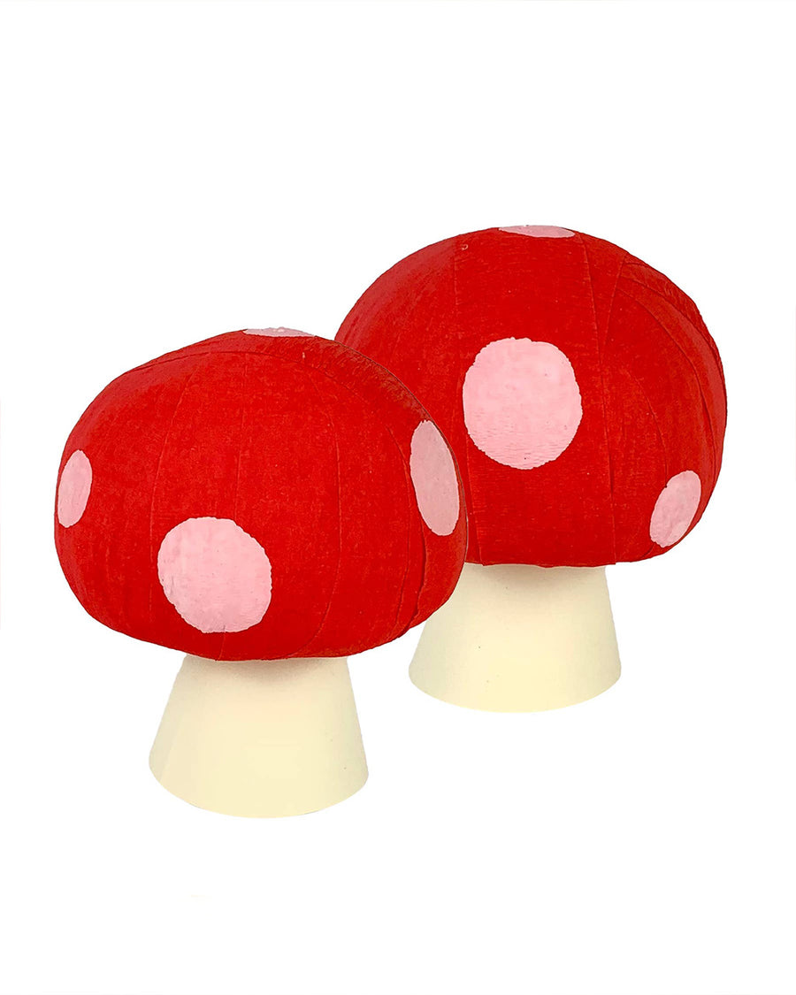 two red and white mushroom surprise balls
