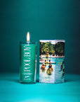 green pool boy pillar candle and box