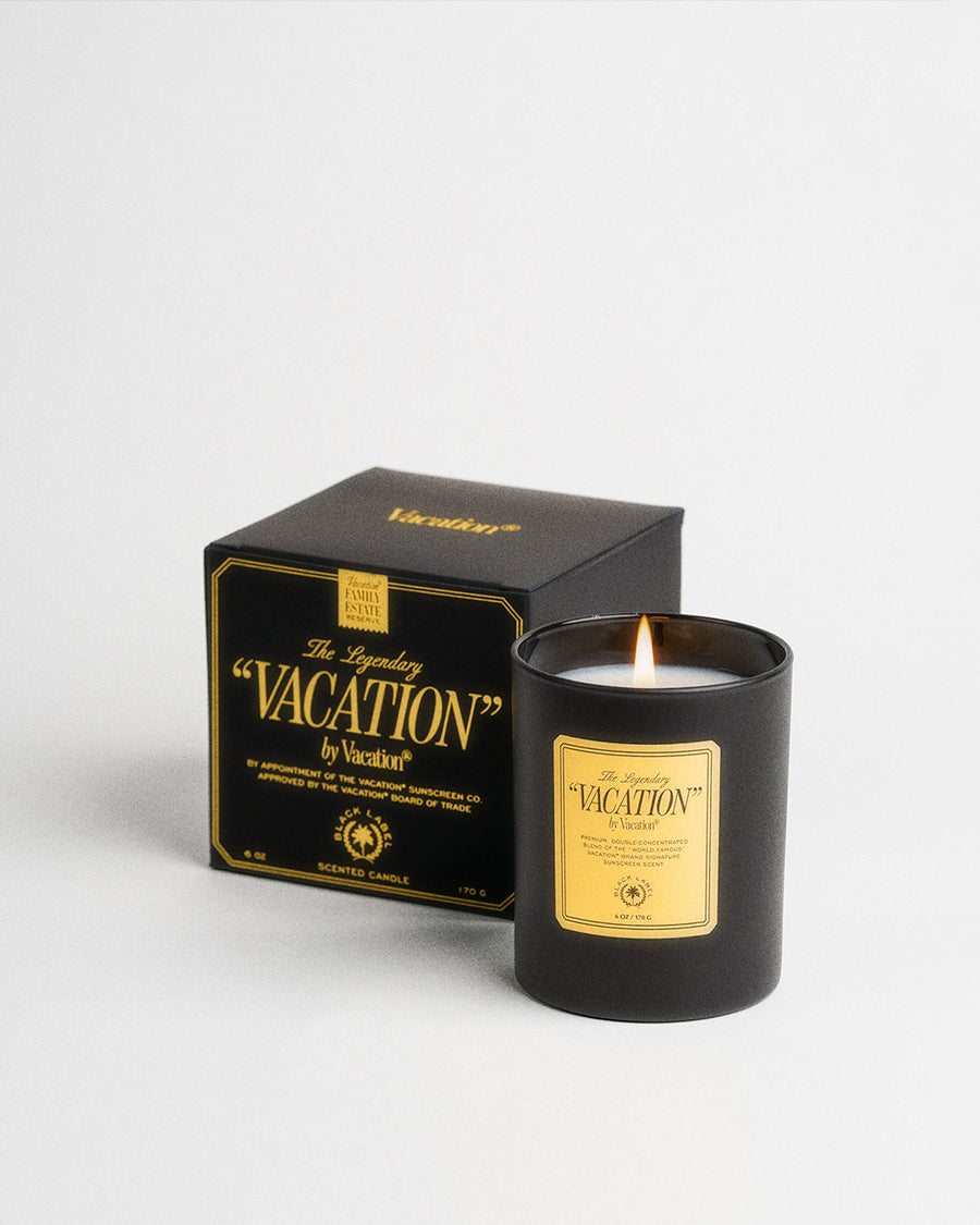vacation scented candle with matching box