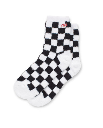 fuzzy black and white checker socks