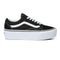 black and white stackform van sneaker with large white sole