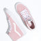 pair of Vans Sk8-Hi sneakers in pink with white detail and sole