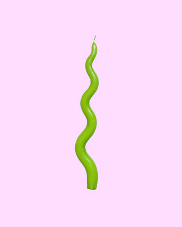 lime green squiggle stick candle