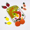editorial of strawberry, lemon, orange and papaya earrings