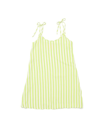 our breezy tank dress featured in lime green stripe