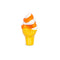 squished orange and white swirl creamsicle ice cream cone de-stress ball