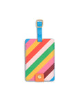 diagonal rainbow stripe luggage tag