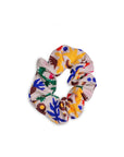 grey hair scrunchie with multicolor abstract floral print