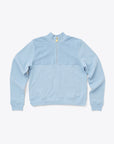 light blue half zip sweater