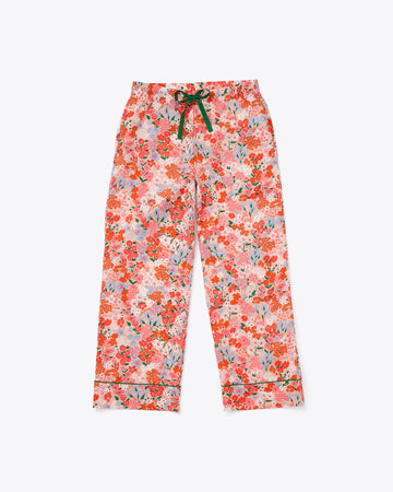 bright multi color floral leisure pants