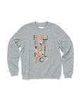 Grey sweatshirt with satin embroidered word art