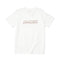 flat lay of solid white tee with the word emotions placed on the front in rhinestones