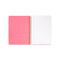 inside pink folder pocket and lined paper