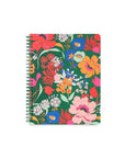 Emerald green mini notebook with floral pattern cover