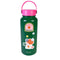 dark green and pink stainless steel water bottle with 'take a break' and mushroom stickers on the back