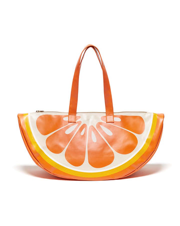 This Cooler Bag comes in the shape and color of a big orange slice.