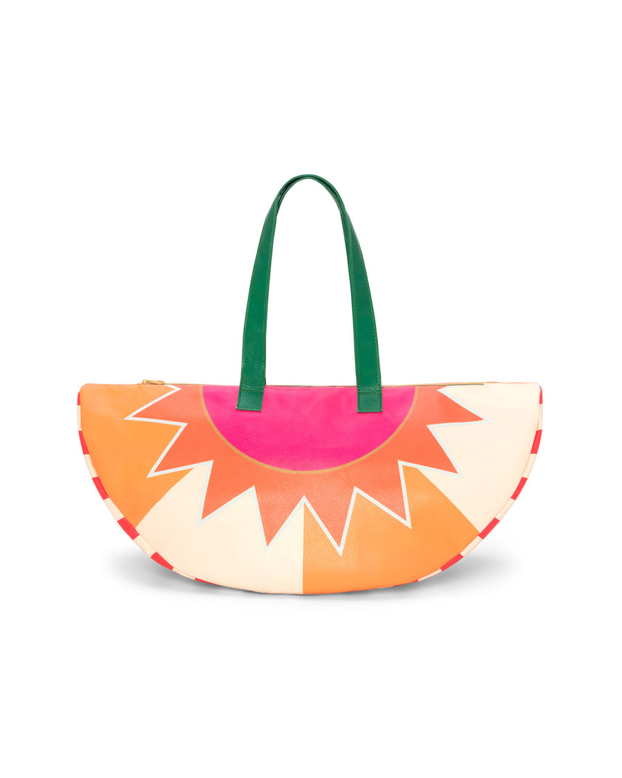 Leatherette shaped cooler bag with bright design 