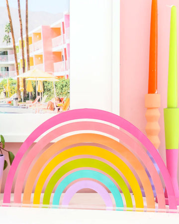 rainbow shaped shelf decoration