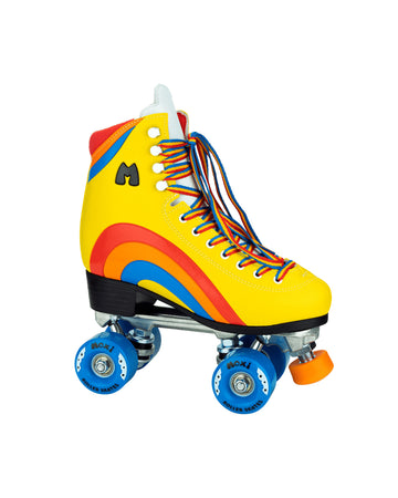 yellow rainbow roller skates